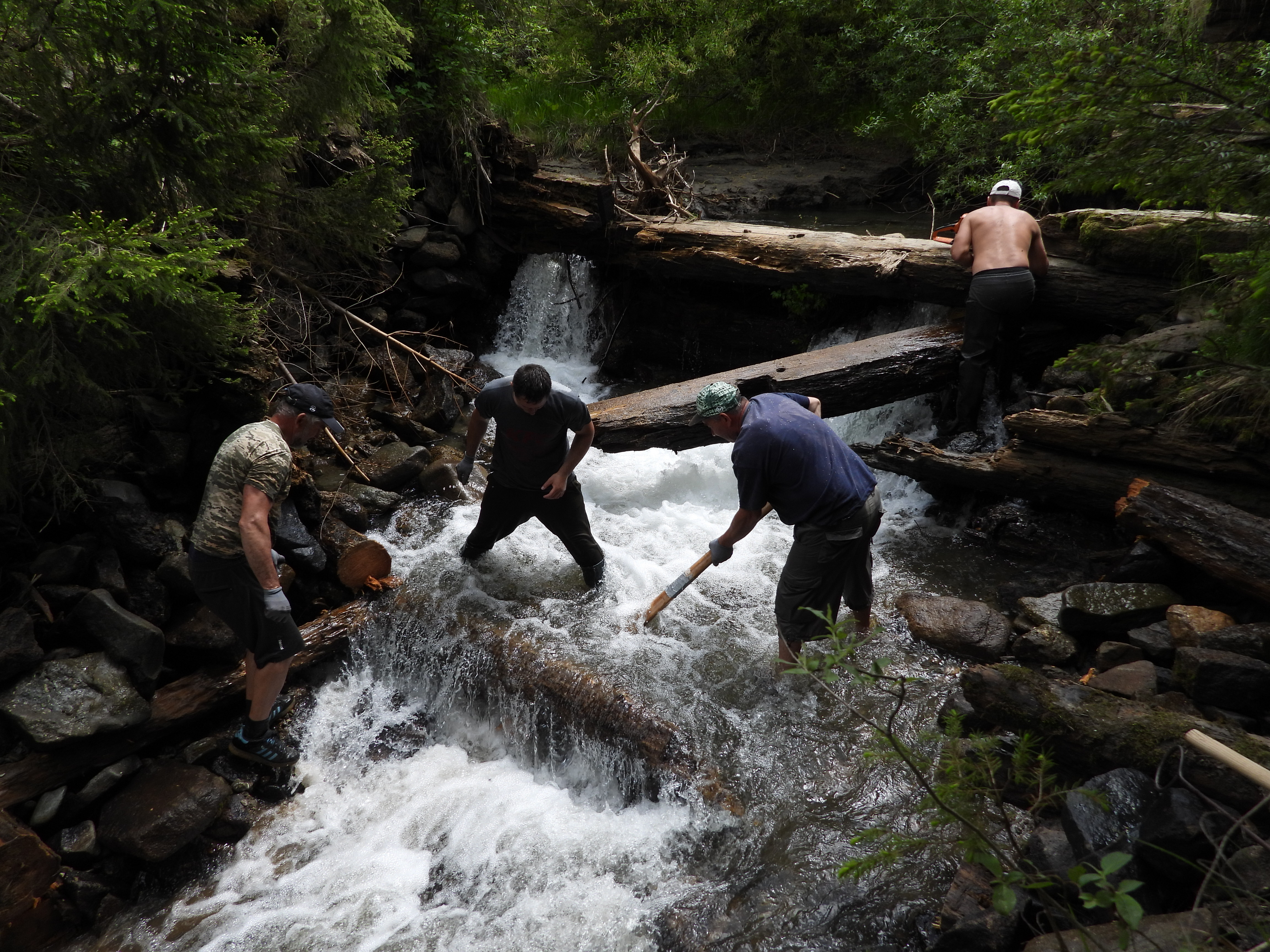Bayurivka Dam being removed, Carpathian mountains - Ukraine